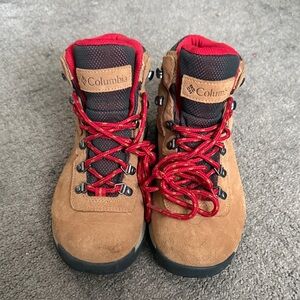 Columbia Tan and Red Hiking Boots